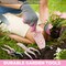 5PCS Gardening Tools, Aluminum Heavy Duty Garden Tool Set with Bag, Ideal Gardening Gifts for Women-Pink Ribbon